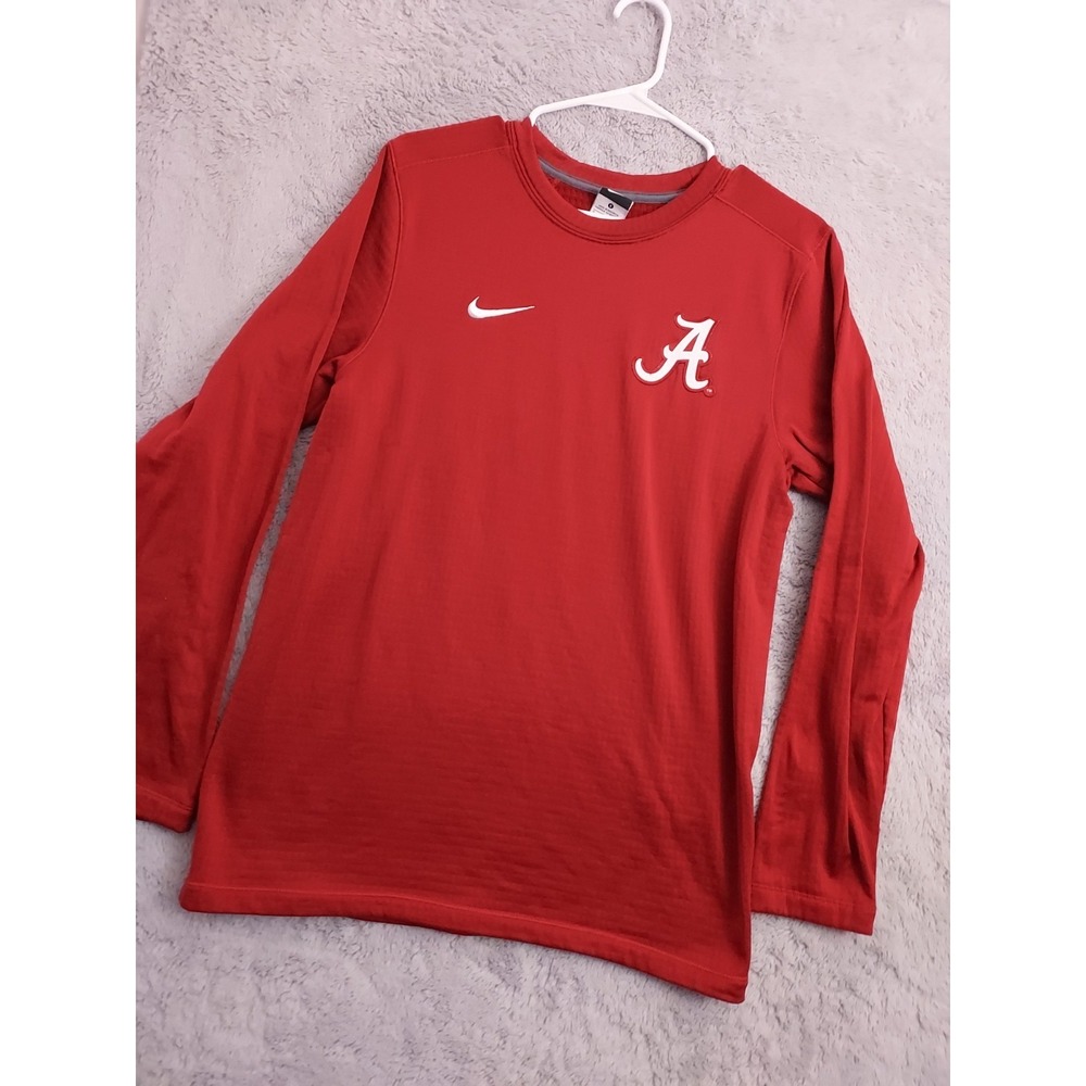 Alabama Shirt Mens Small Nike Grid Fleece Thermal Crimson Tide Roll Logo NCAA